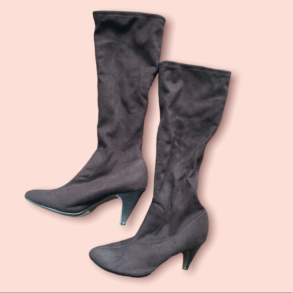 Marks and Spencer suede knee high glove boots with heels
